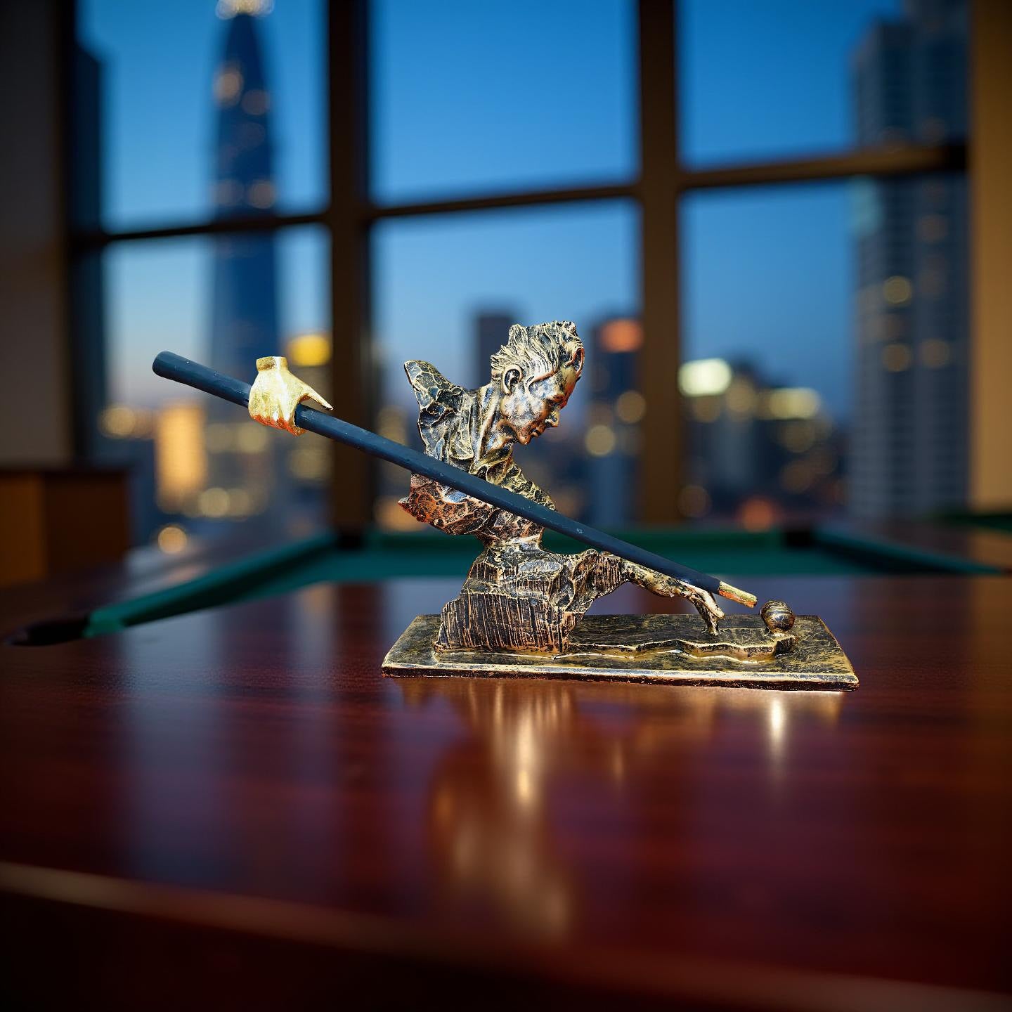Golden Snooker Player Sculpture – A Masterpiece for Game Enthusiasts